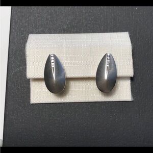 Breuning 925 Sterling Silver Cubic Zirconia Rhodium Plated Earrings New